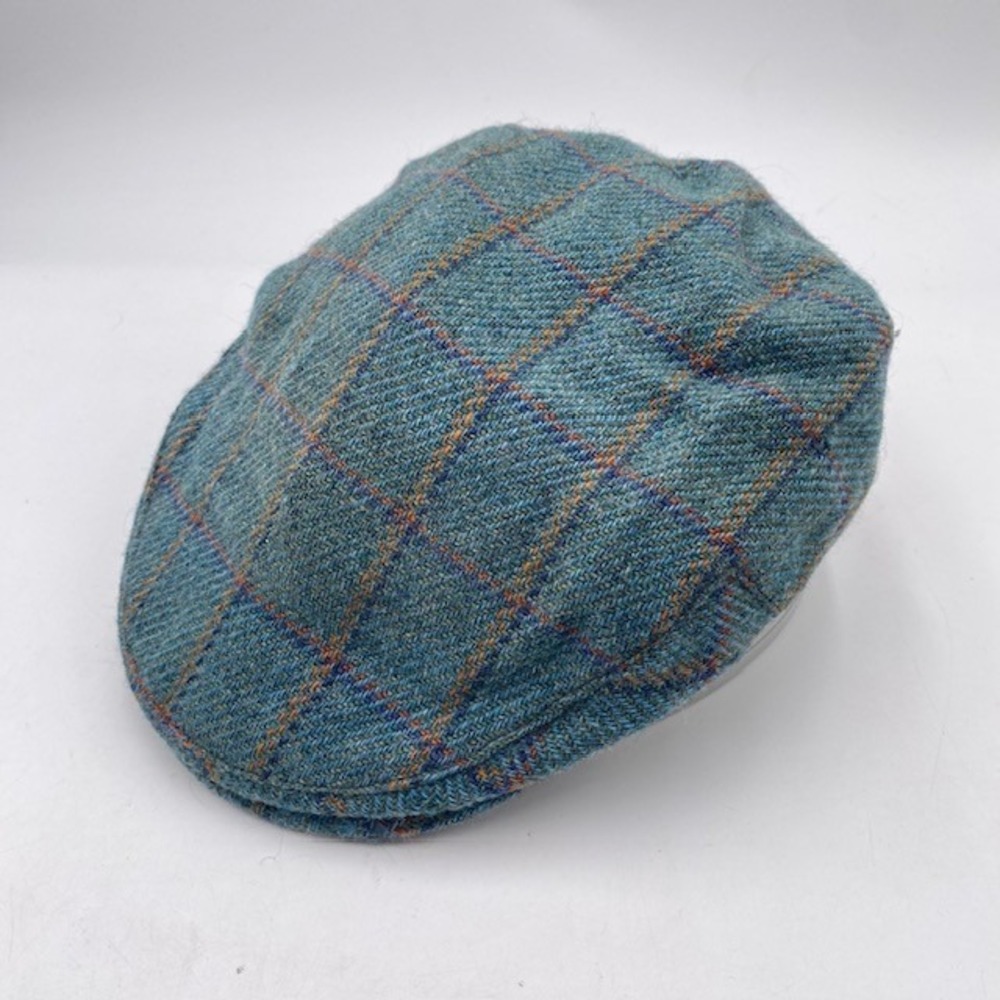 Kevin & Howlin Donegal Tweed Flat Cap 7 1/4 Teal Blue Handwoven Wool Ireland Hat
